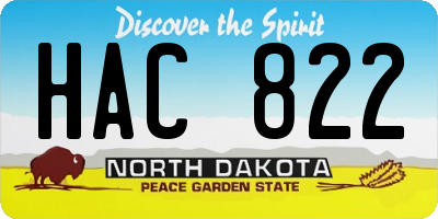 ND license plate HAC822