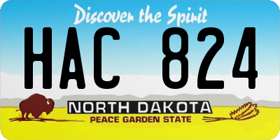 ND license plate HAC824