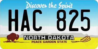 ND license plate HAC825