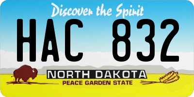 ND license plate HAC832