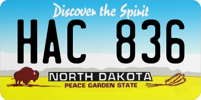 ND license plate HAC836