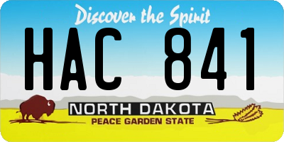 ND license plate HAC841