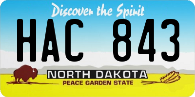 ND license plate HAC843