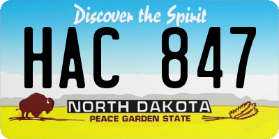 ND license plate HAC847