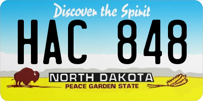 ND license plate HAC848