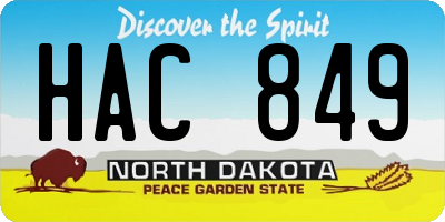 ND license plate HAC849