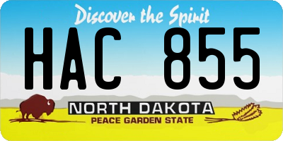 ND license plate HAC855