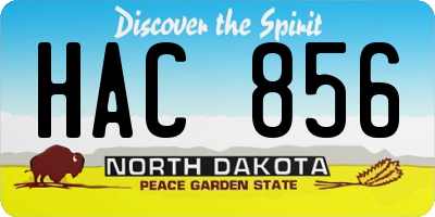 ND license plate HAC856