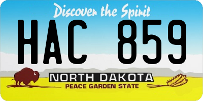 ND license plate HAC859