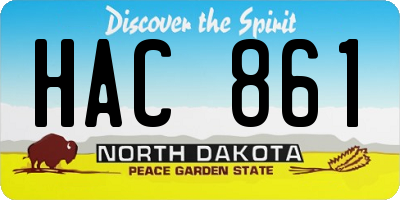 ND license plate HAC861