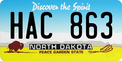 ND license plate HAC863