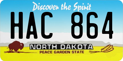ND license plate HAC864
