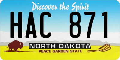 ND license plate HAC871