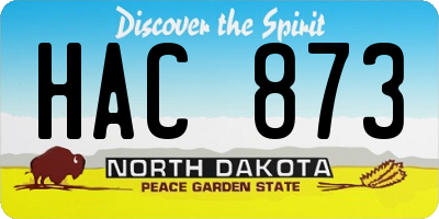 ND license plate HAC873