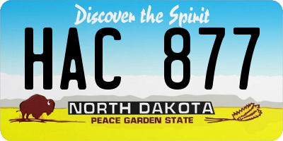ND license plate HAC877
