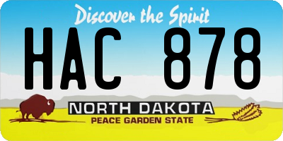 ND license plate HAC878