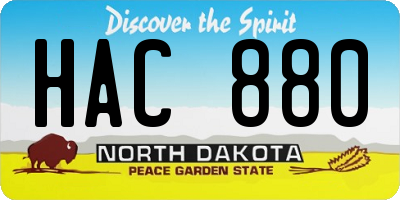 ND license plate HAC880