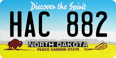 ND license plate HAC882