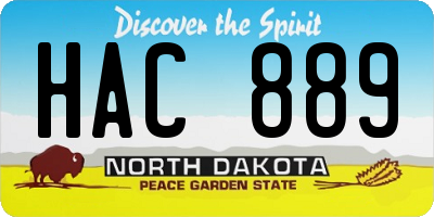 ND license plate HAC889