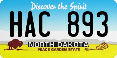 ND license plate HAC893