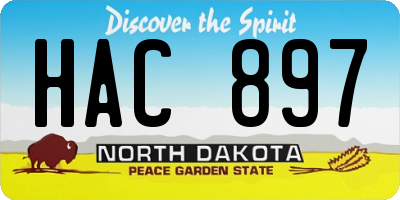 ND license plate HAC897