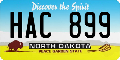 ND license plate HAC899