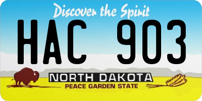 ND license plate HAC903