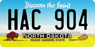 ND license plate HAC904