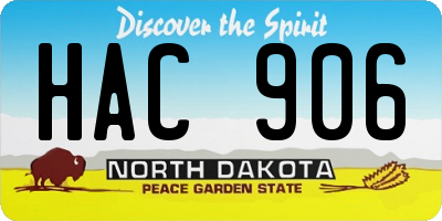 ND license plate HAC906