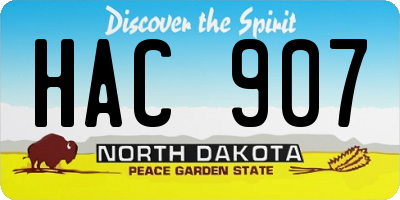 ND license plate HAC907