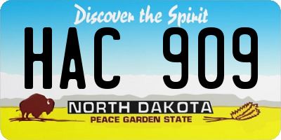 ND license plate HAC909