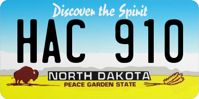 ND license plate HAC910