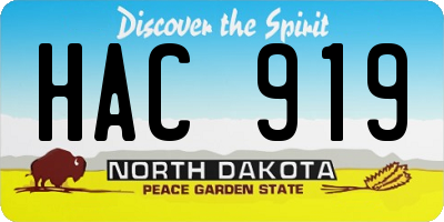 ND license plate HAC919