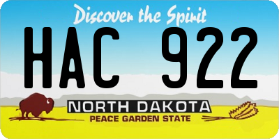 ND license plate HAC922