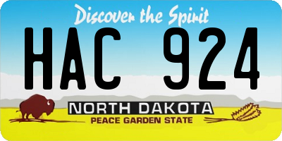 ND license plate HAC924