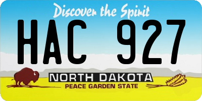 ND license plate HAC927