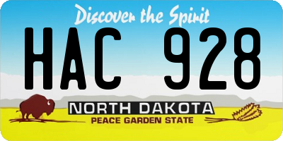 ND license plate HAC928