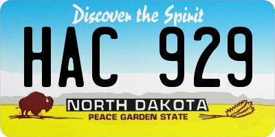 ND license plate HAC929