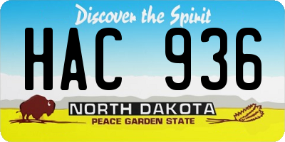 ND license plate HAC936