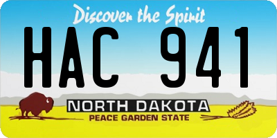 ND license plate HAC941