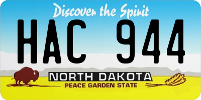 ND license plate HAC944