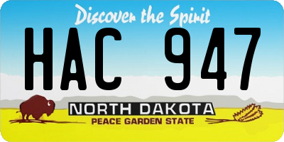 ND license plate HAC947