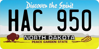 ND license plate HAC950