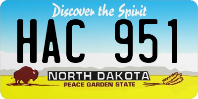 ND license plate HAC951