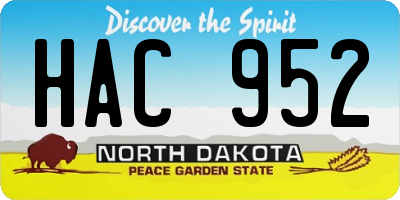 ND license plate HAC952