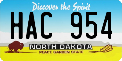 ND license plate HAC954