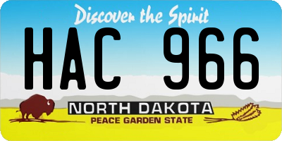ND license plate HAC966