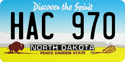 ND license plate HAC970