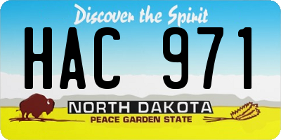 ND license plate HAC971