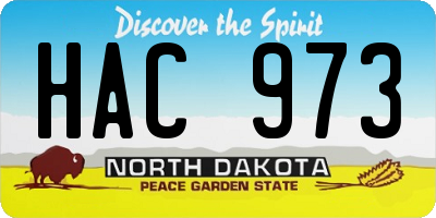 ND license plate HAC973